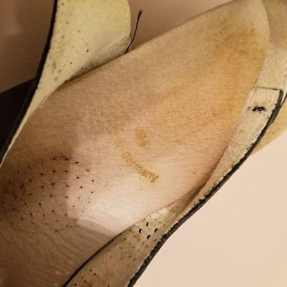 Wurishofer 41 Black Leather Sandals Wedge Slingback Peep Toe Comfort Cork‎ 10 - Picture 6 of 8